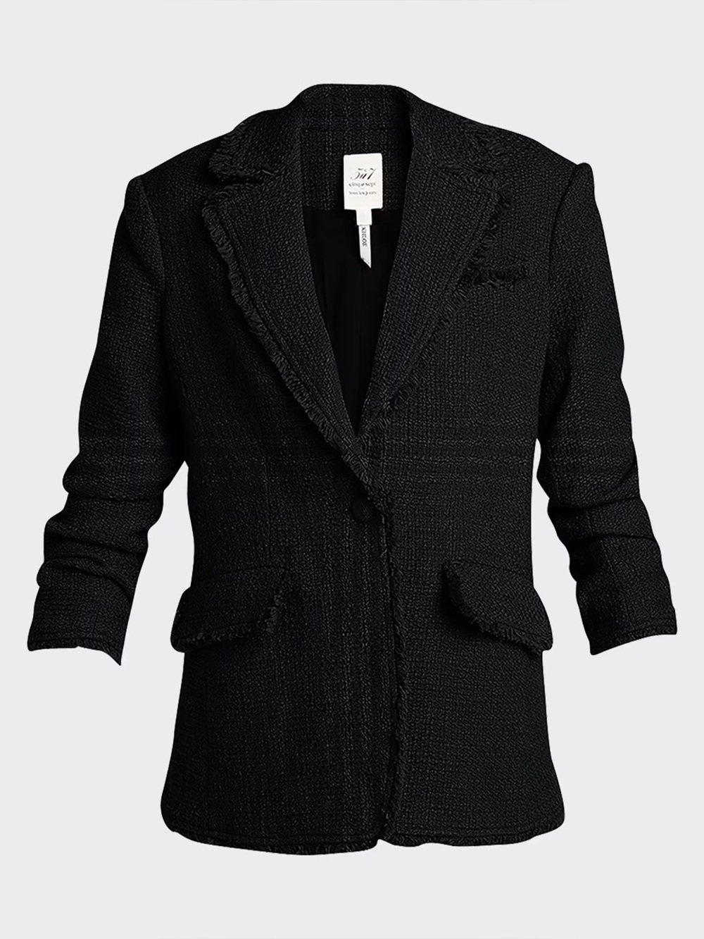 Cinq a Sept Khloe Black Boucle Blazer Size 16